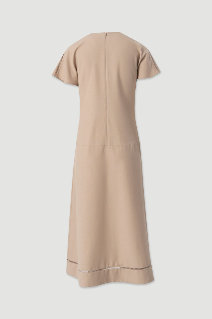 VESTIDO MIDI BEGE MINIMALISTA FERRACHE