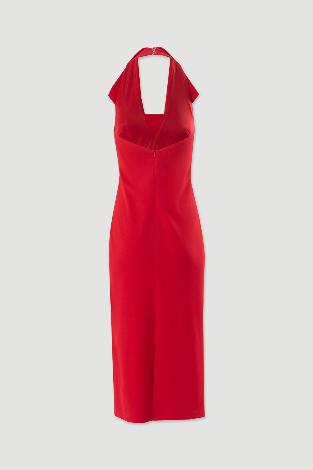 VESTIDO MIDI VERMELHO DECOTE HALTER FERRACHE
