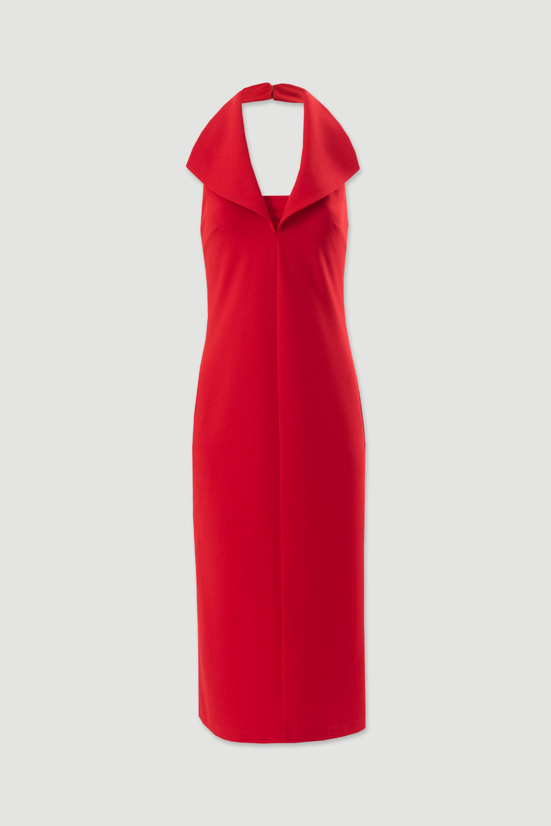 VESTIDO MIDI VERMELHO DECOTE HALTER FERRACHE