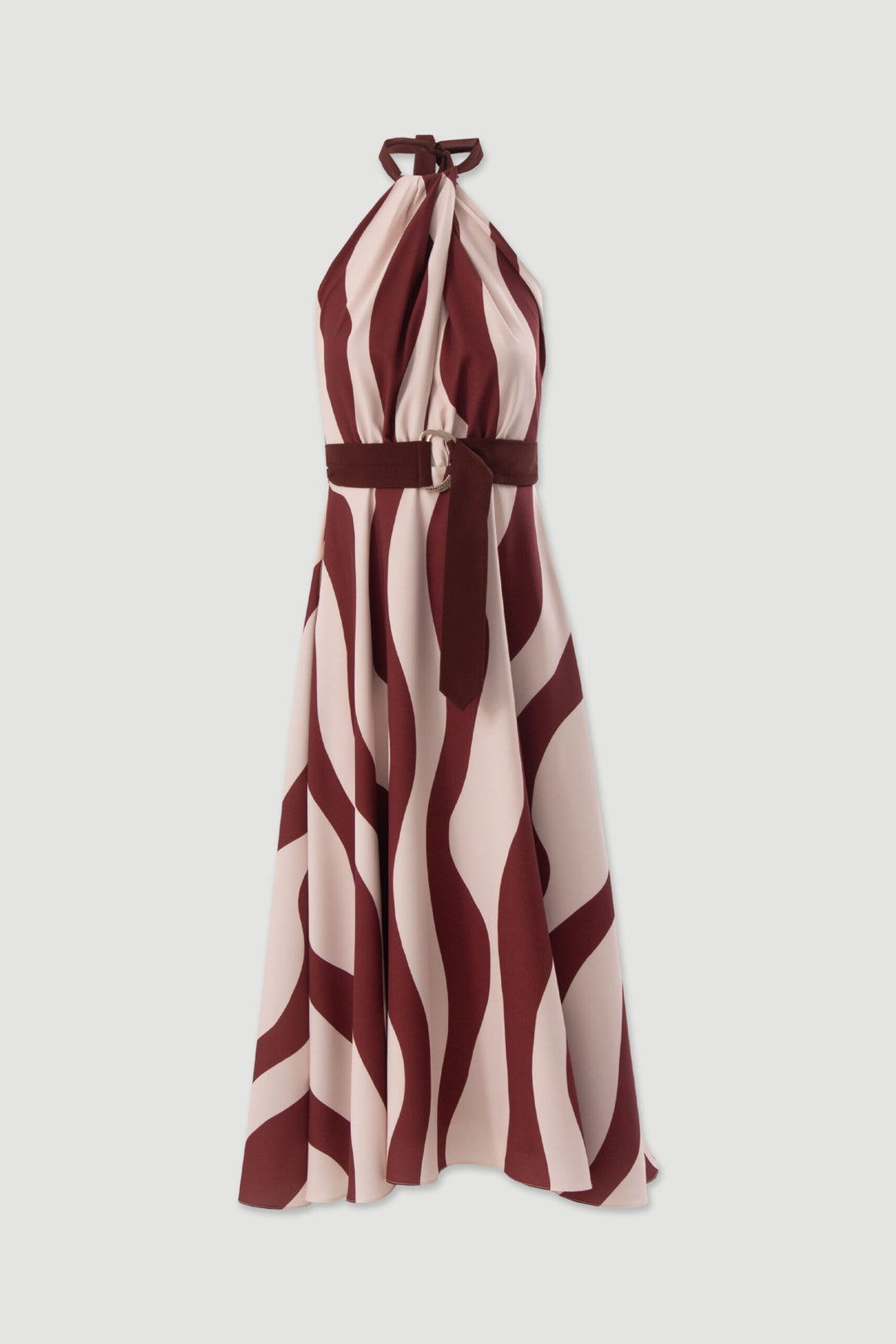 VESTIDO COMPRIDO ESTAMPADO DECOTE HALTER FERRACHE