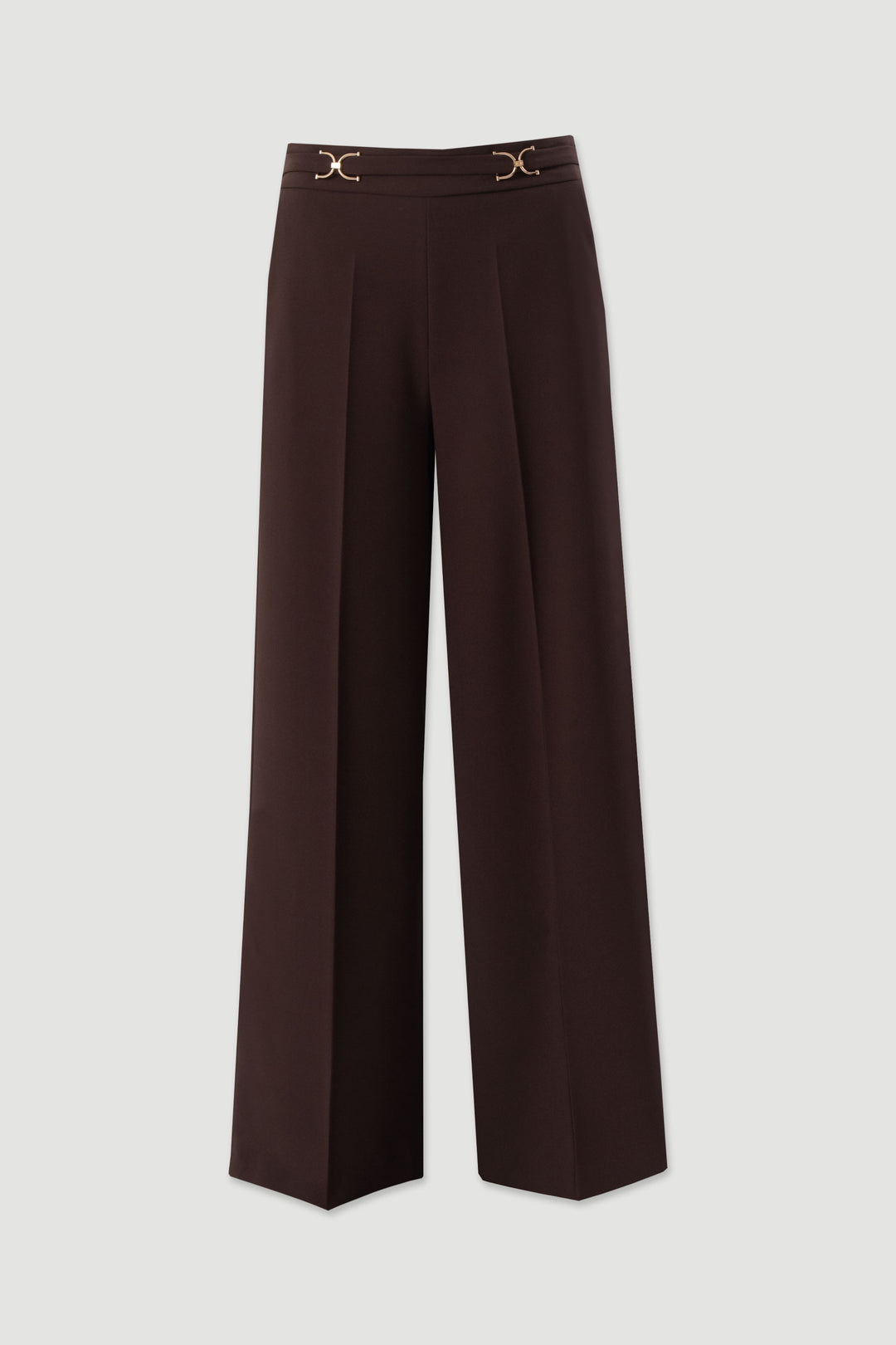 CALÇA PRETA WIDE LEG COM DETALHES METÁLICOS FERRACHE