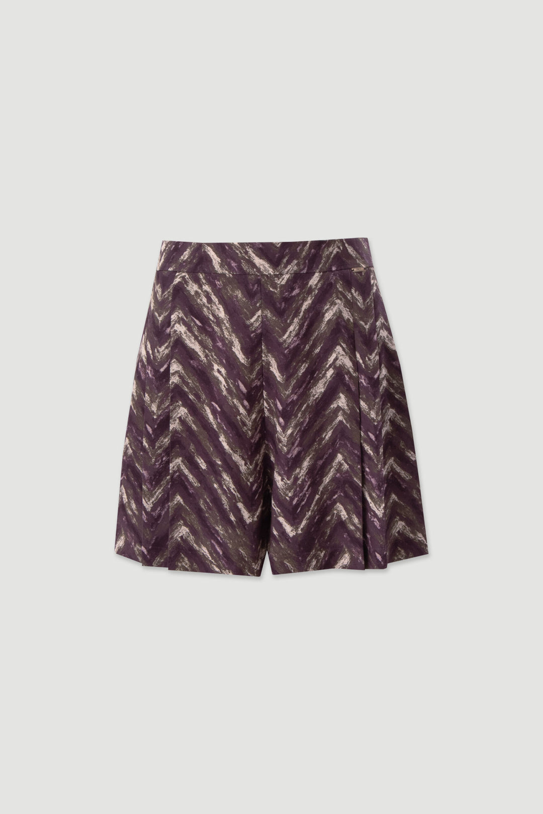 CALÇÃO CURTO ESTAMPADO COM PREGAS ROXO FERRACHE