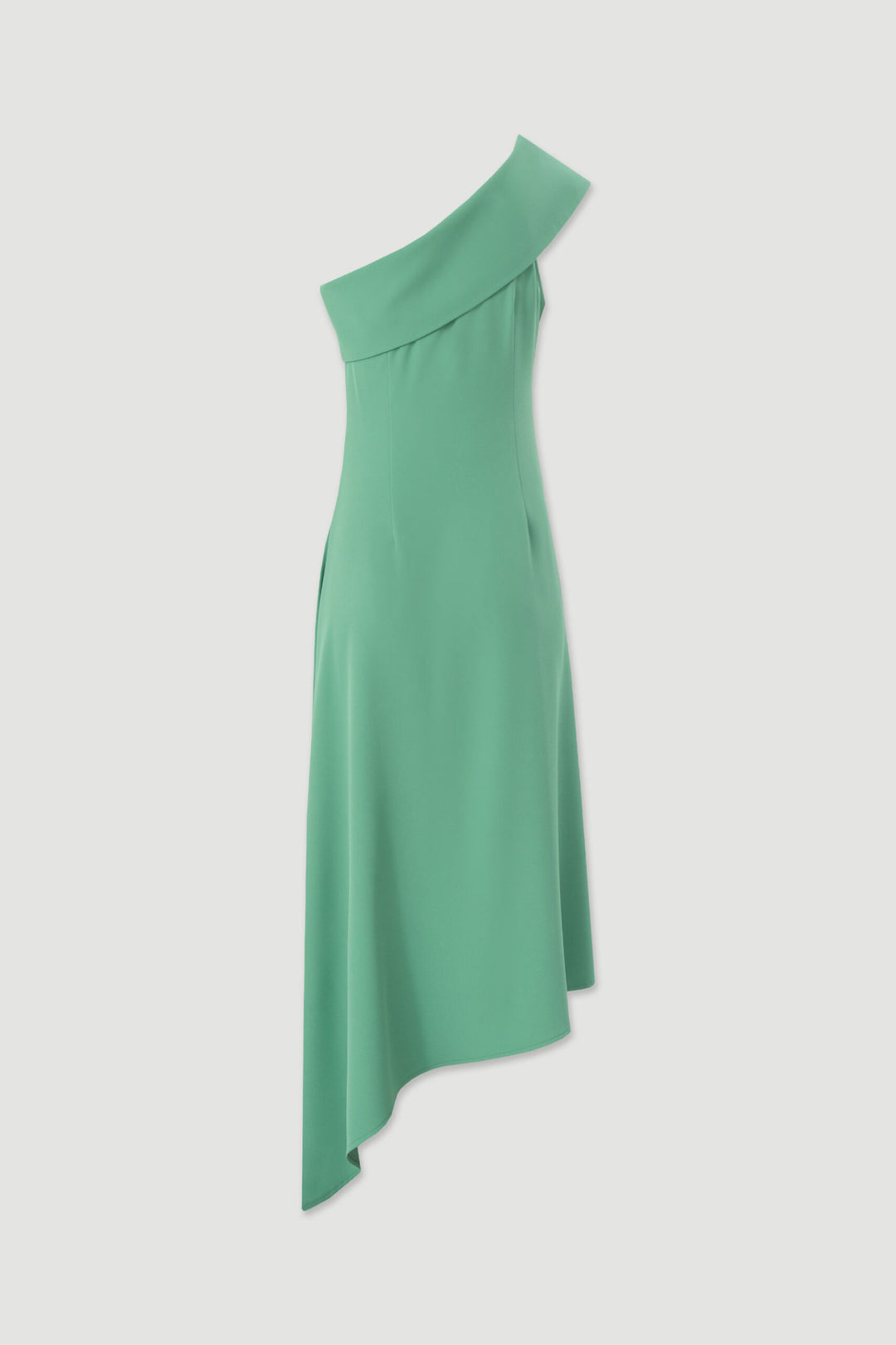 VESTIDO MIDI VERDE ÀGUA DE UM OMBRO FERRACHE