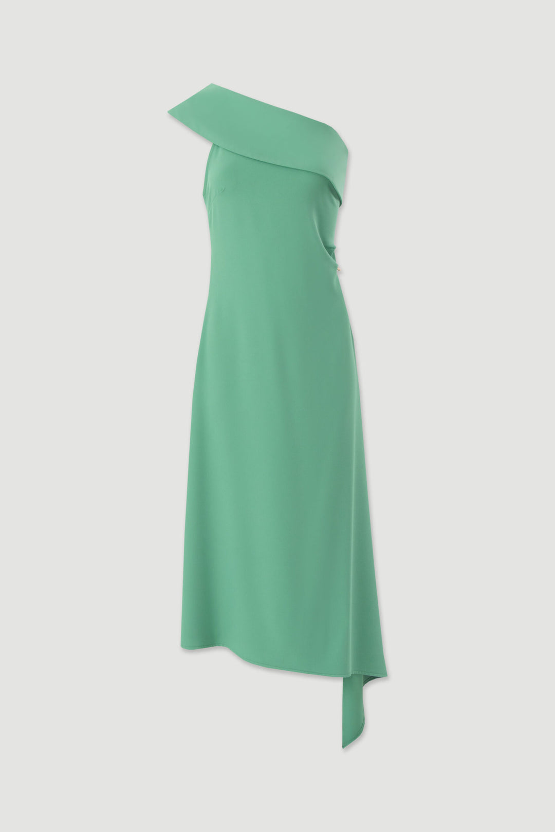 VESTIDO MIDI VERDE ÀGUA DE UM OMBRO FERRACHE
