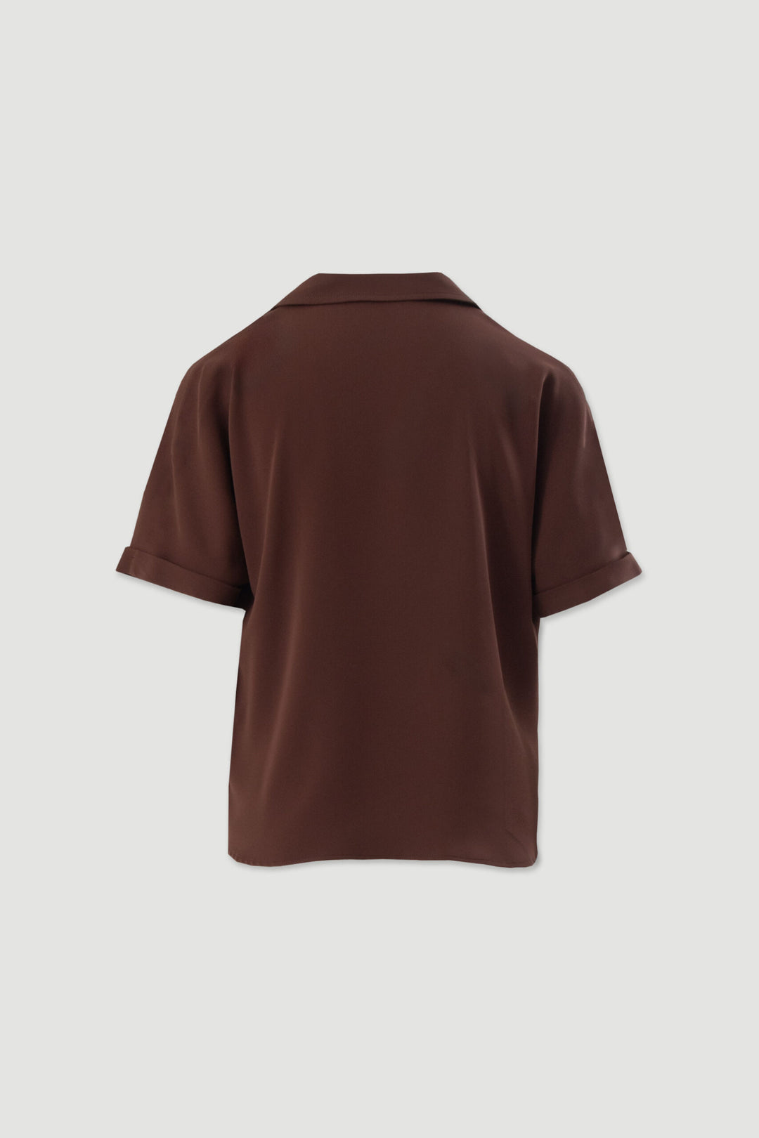 BLUSA FLUÍDA CASTANHA COM DECOTE EM V FERRACHE