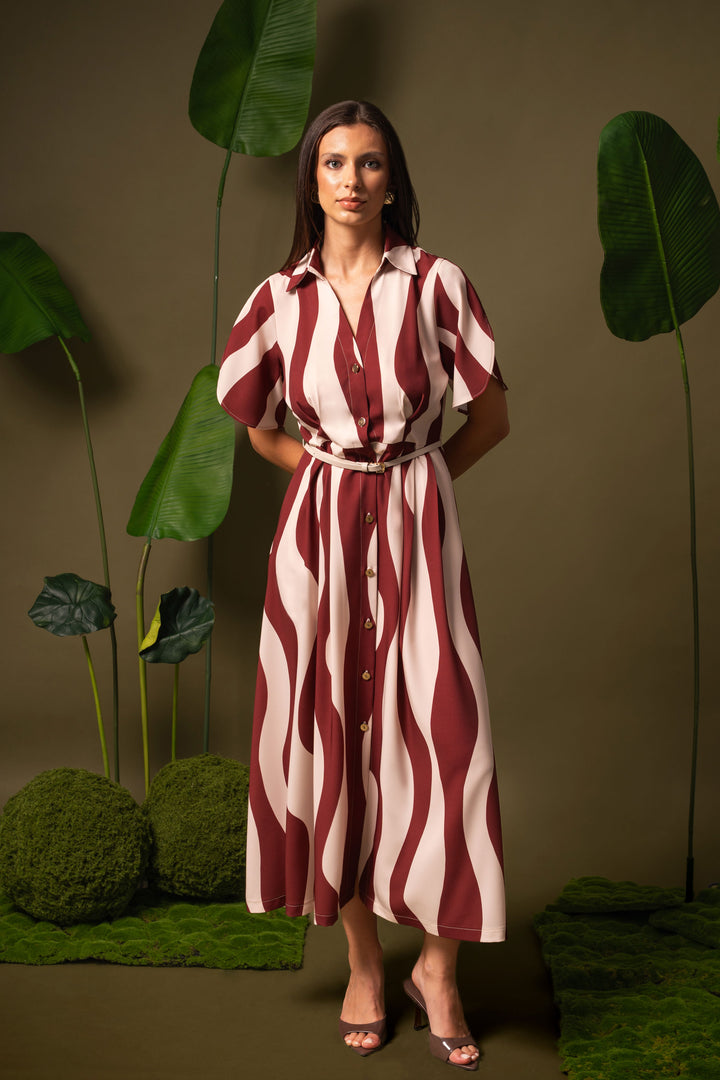 VESTIDO MIDI ESTAMPADO FERRACHE