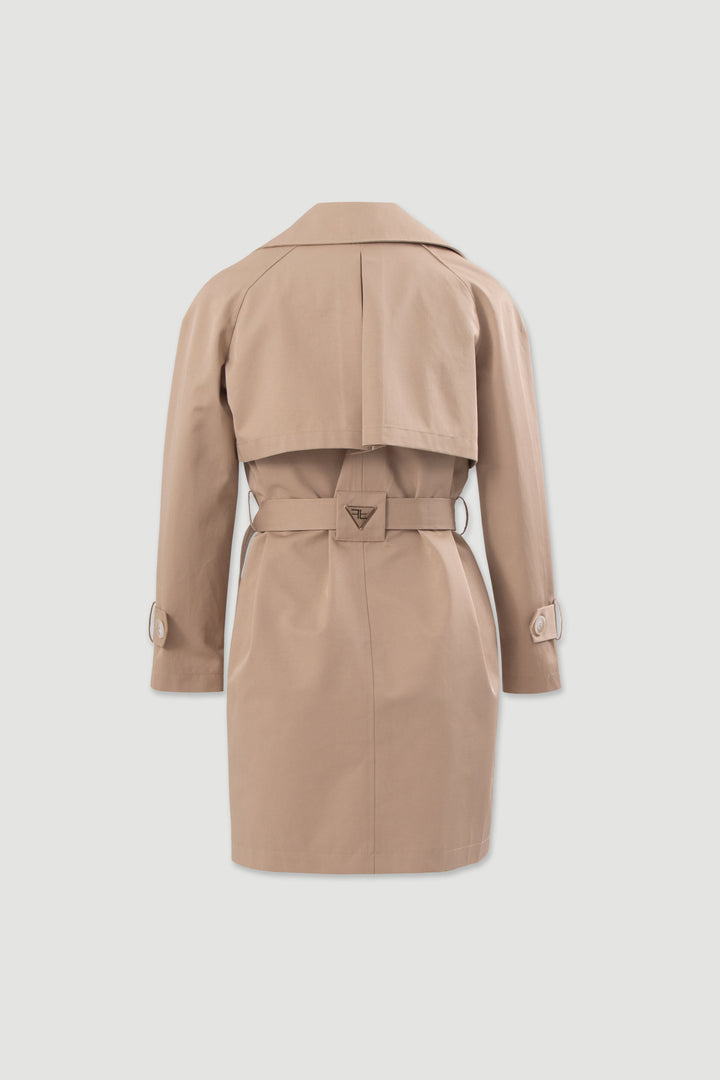 Trench coat bege com cinto Ferrache | Ponto Chic