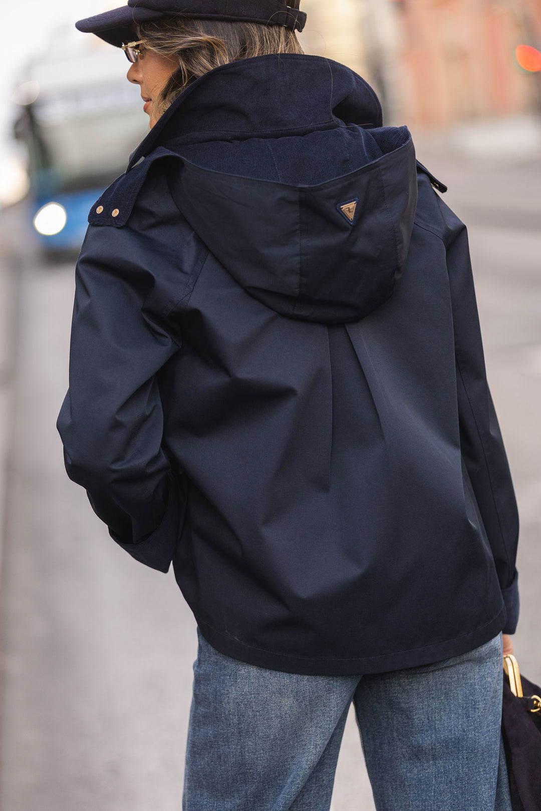 Parka azul marinho com capuz Ferrache | Ponto Chic