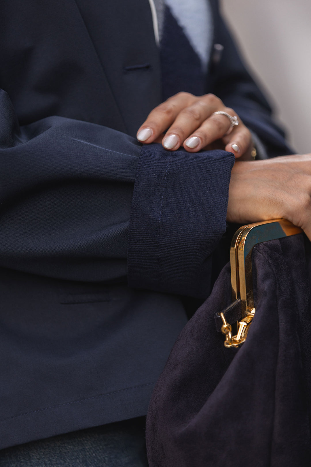 Parka azul marinho com capuz Ferrache | Ponto Chic