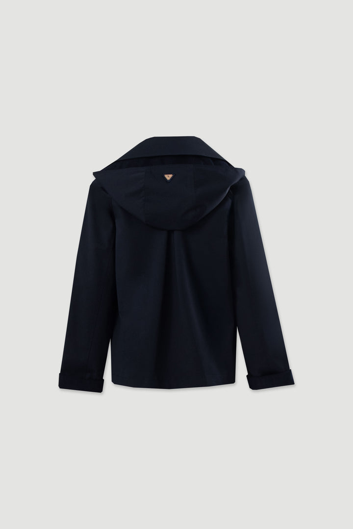 Parka azul marinho com capuz Ferrache | Ponto Chic