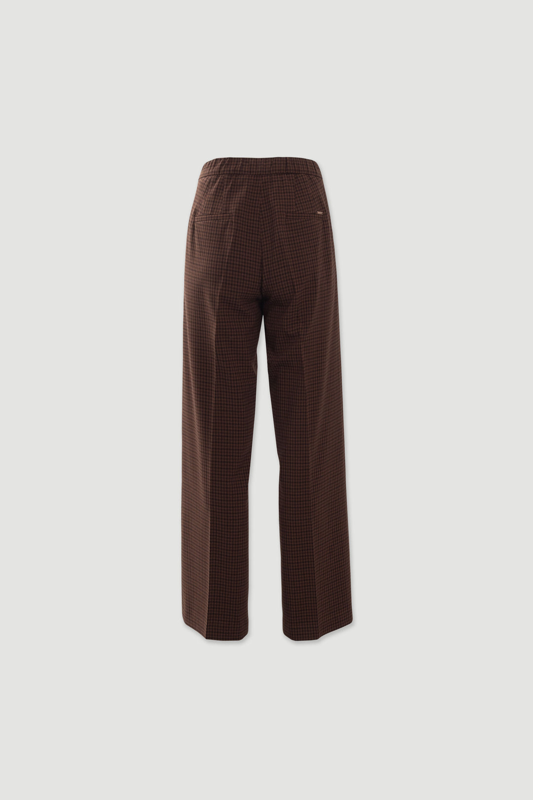 CALÇA CLÁSSICA XADREZ PRETO E CASTANHO LEONOR FERRACHE