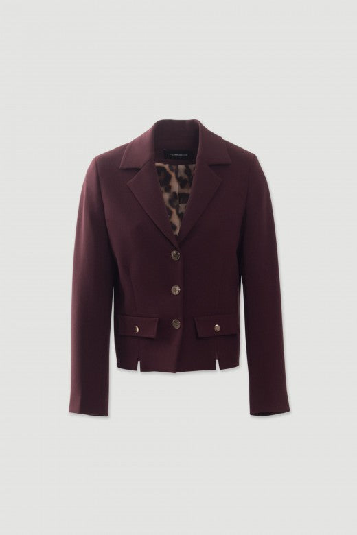 Blazer Curto Bordô Estruturado Ferrache