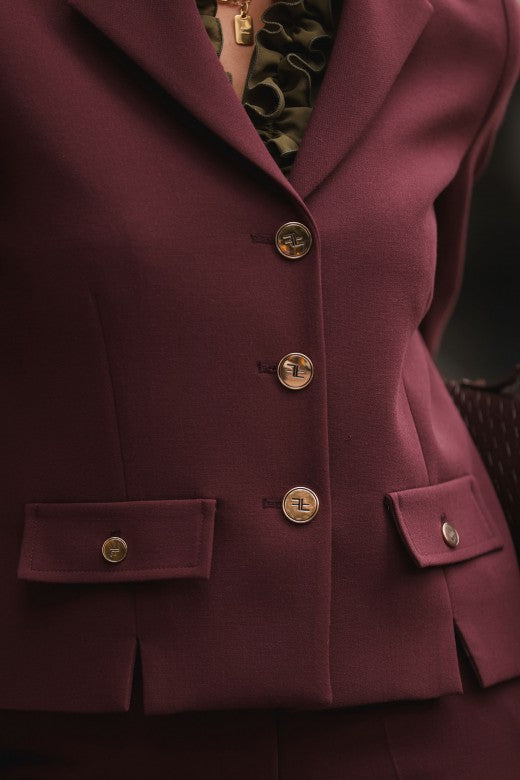 Blazer Curto Bordô Estruturado Ferrache