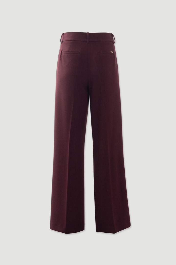 CALÇA WIDE LEG BORDÔ COM VINCOS FERRACHE