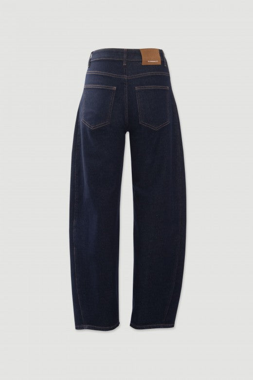 Jeans Baggy Barrel Azul Escuro Ferrache