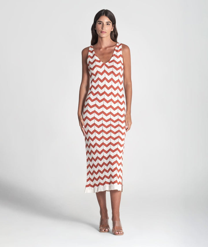 VESTIDO CRU ZIG ZAG COM BRILHO RUGA