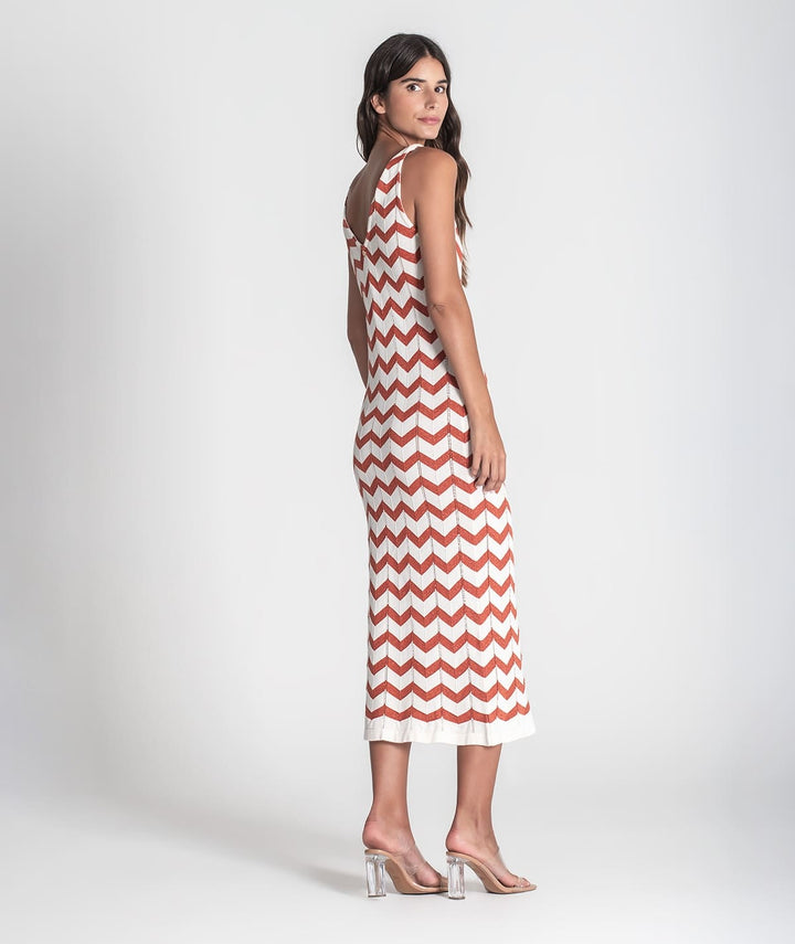 VESTIDO CRU ZIG ZAG COM BRILHO RUGA