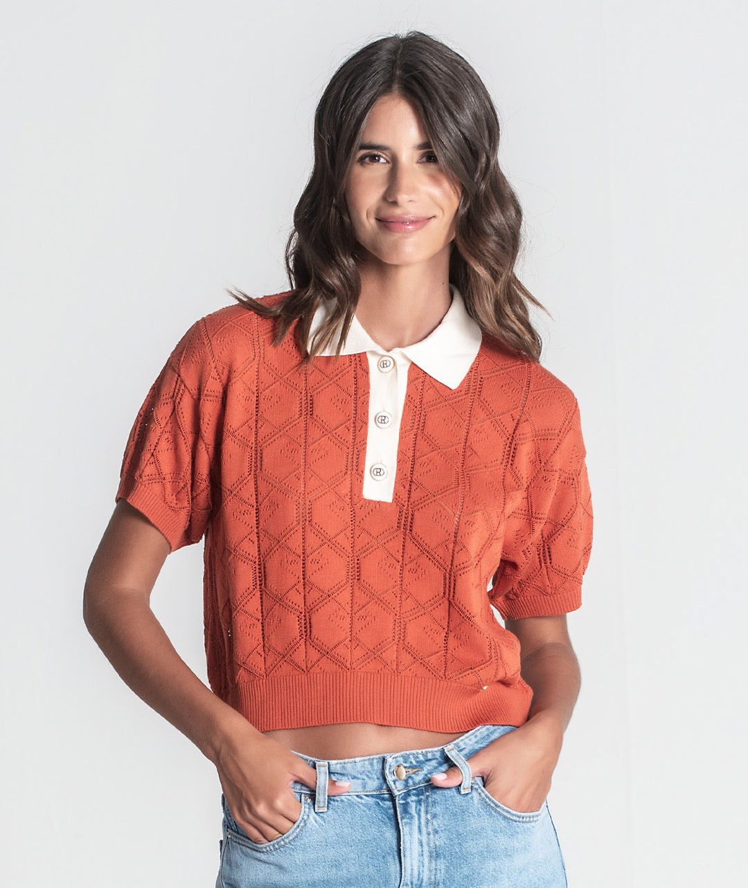 CAMISOLA POLO PERFURADA TELHA RUGA