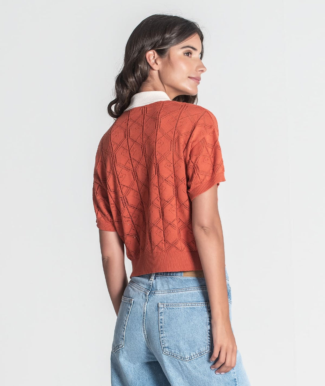 CAMISOLA POLO PERFURADA TELHA RUGA