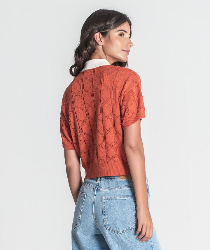 CAMISOLA POLO PERFURADA TELHA RUGA