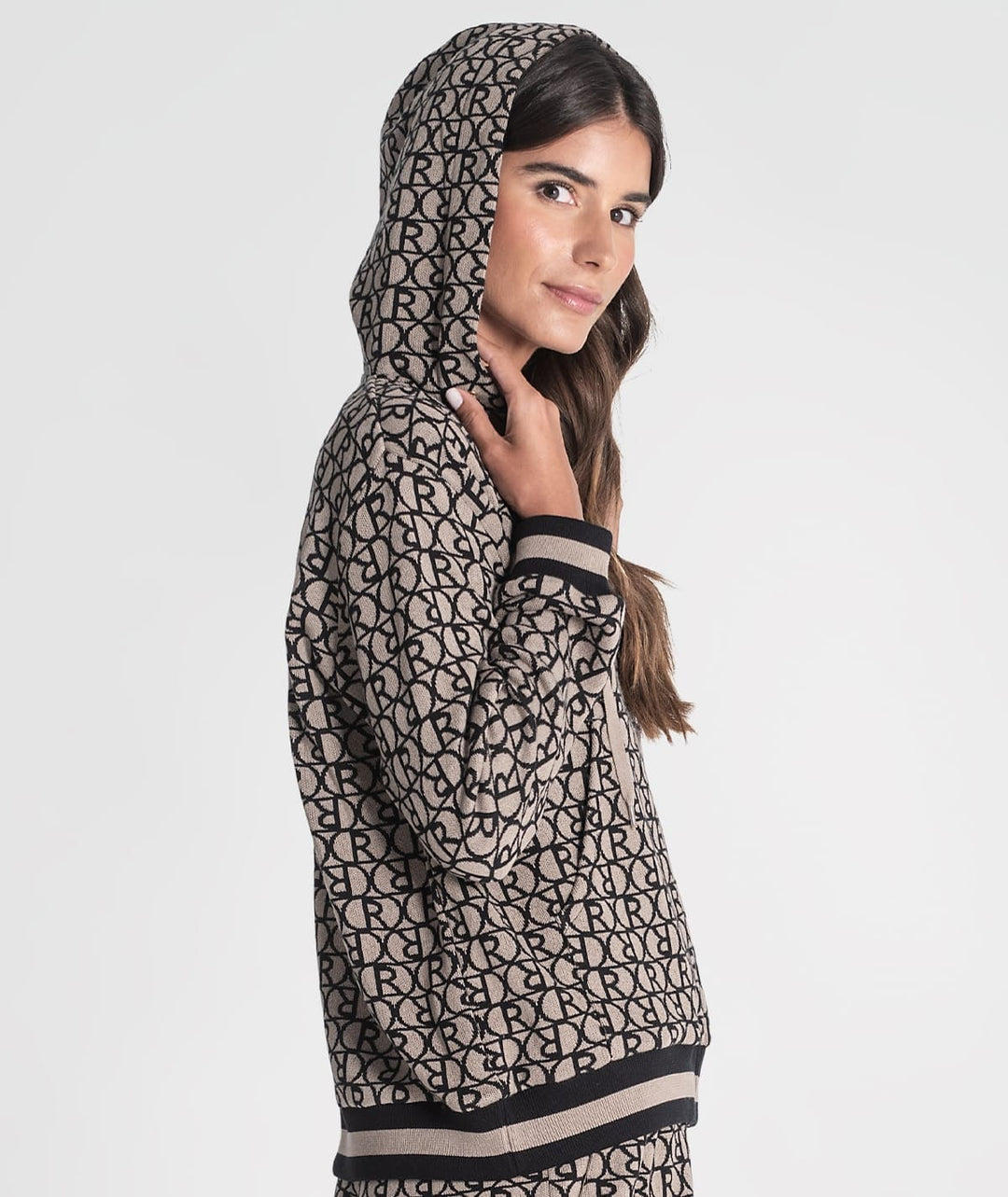 CASACO TAUPE JACQUARD RUGA