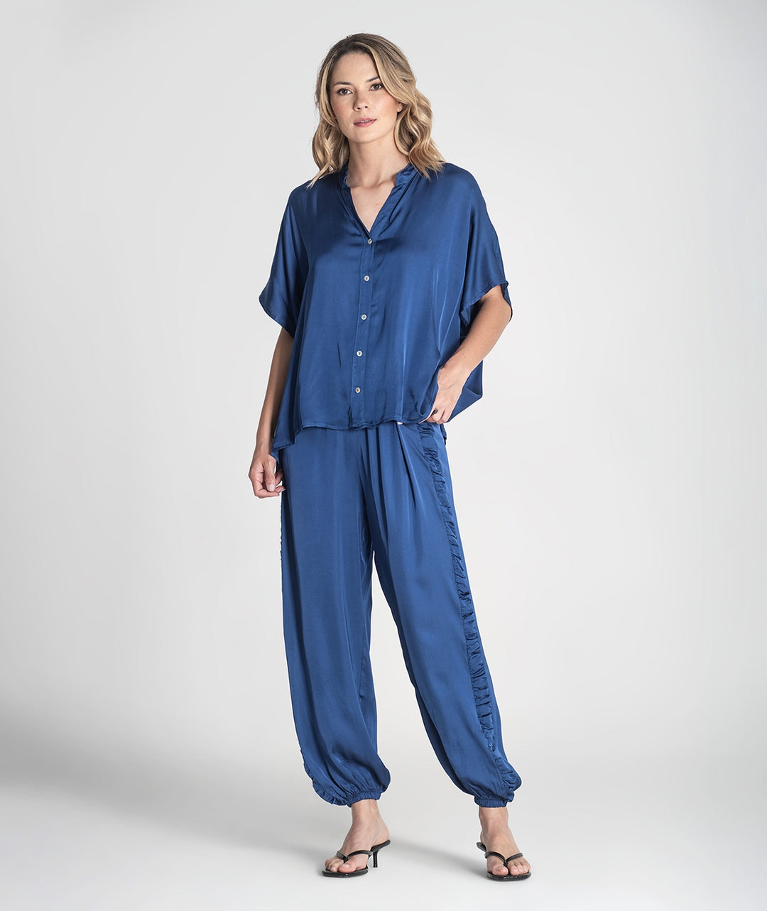 CAMISA AZUL COM BOTÕES RUGA