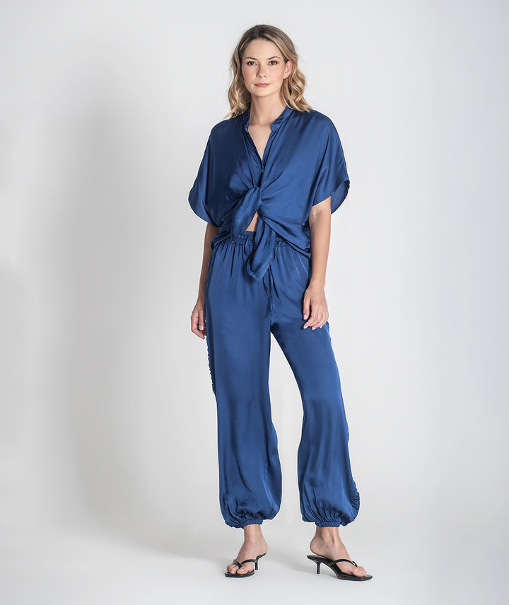 CAMISA AZUL COM BOTÕES RUGA
