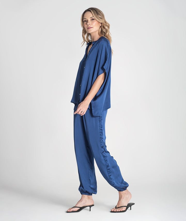 CAMISA AZUL COM BOTÕES RUGA