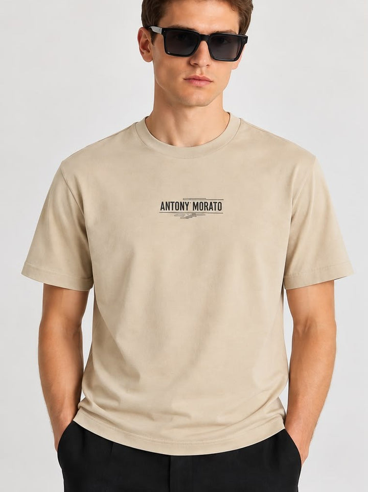T-SHIRT BEGE COM ESTAMPADO DE PANTERA ANTONY MORATO