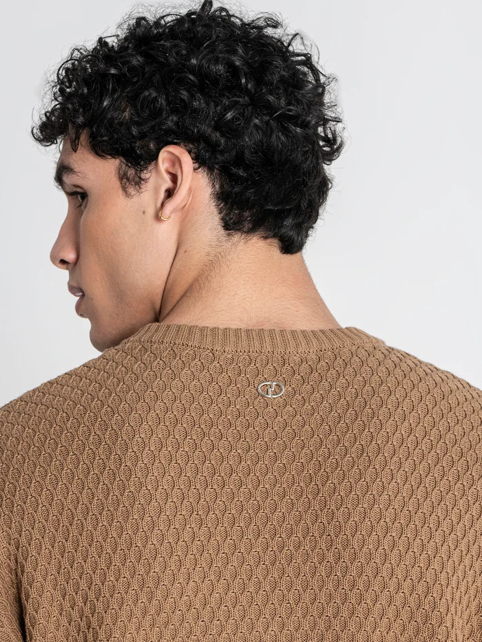 CAMISOLA TAUPE TEXTURADA PONTO CHIC