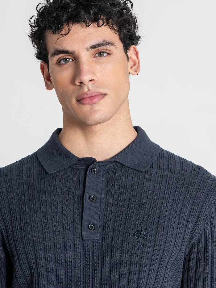 POLO DE MALHA AZUL MARINHO PONTO CHIC