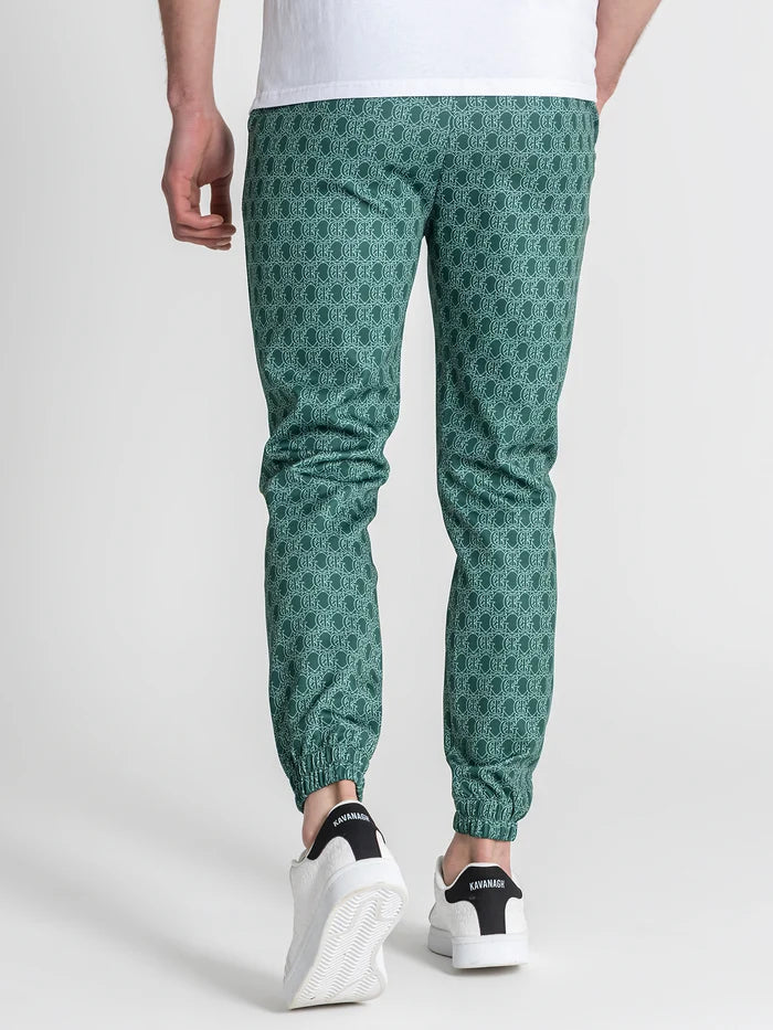 CALÇAS JOGGER VERDES PADRÃO MONOGRAMA PONTO CHIC