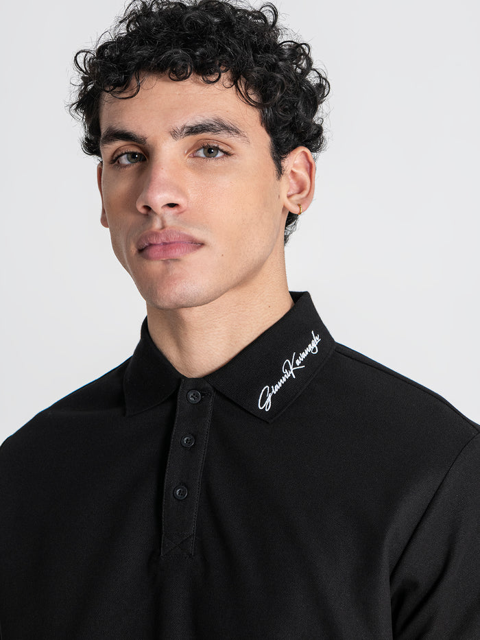 POLO PRETO COM LOGO PONTO CHIC