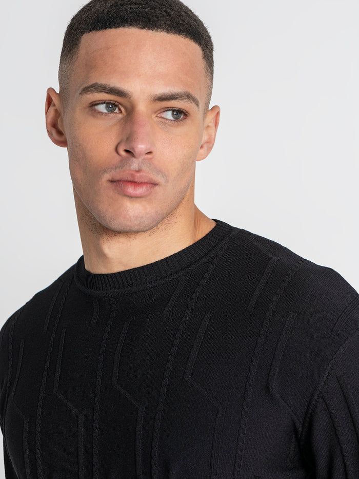 CAMISOLA DE MALHA PRETA KNIT PONTO CHIC