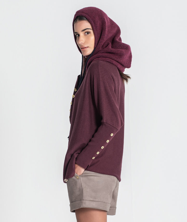 BALACLAVA BORGONHA EM MALHA SUAVE RUGA