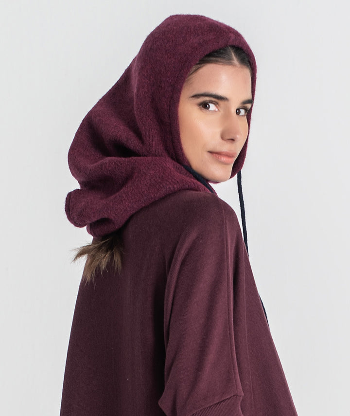 BALACLAVA BORGONHA EM MALHA SUAVE RUGA