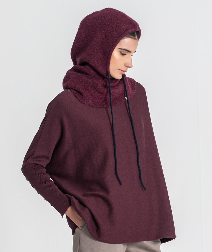 BALACLAVA BORGONHA EM MALHA SUAVE RUGA