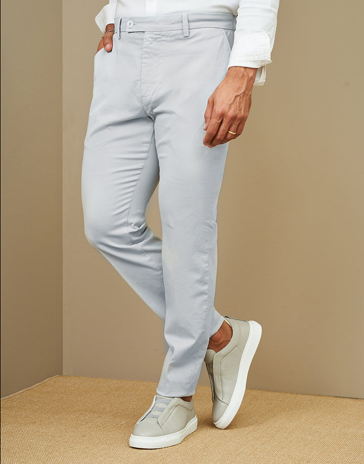 CALÇA CHINO SLIM FIT CINZA CLARO ZOLF