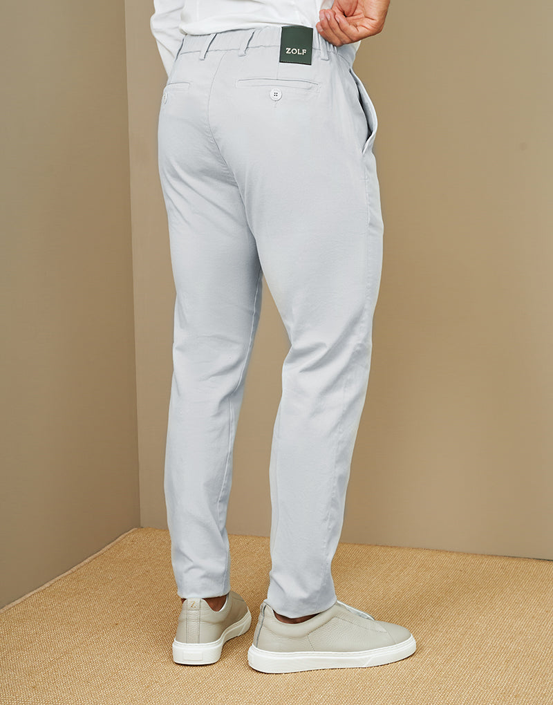 CALÇA CHINO SLIM FIT CINZA CLARO ZOLF