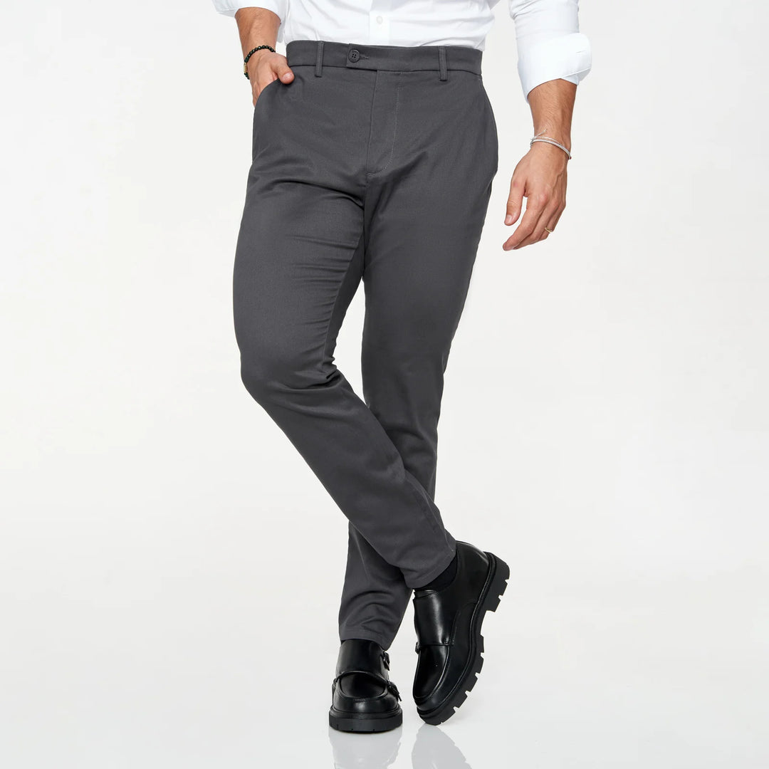 CALÇA CHINO SLIM FIT CINZA ANTRACITE ZOLF