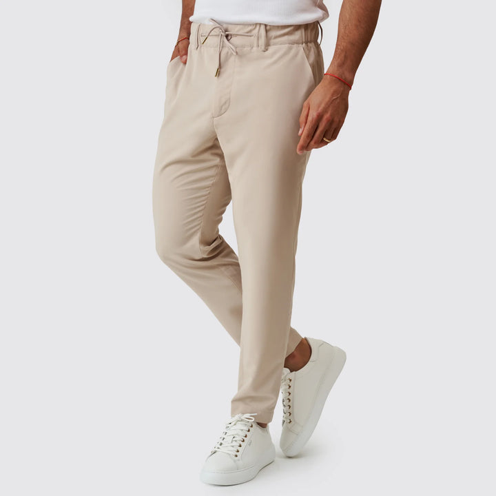CALÇA COM CORDÃO SLIM FIT BEGE ZOLF