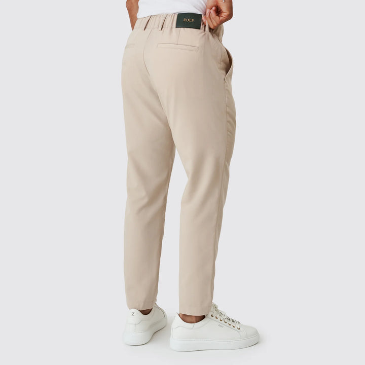CALÇA COM CORDÃO SLIM FIT BEGE ZOLF