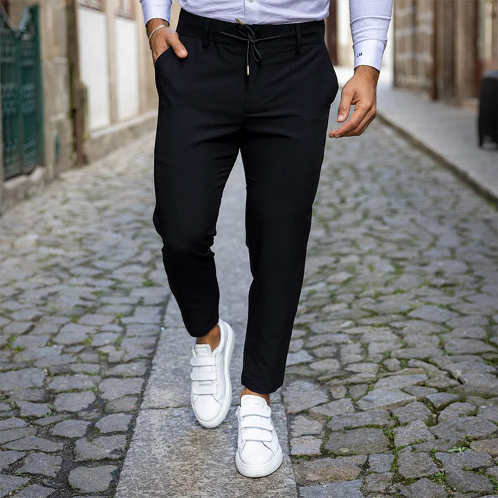 CALÇA COM CORDÃO SLIM FIT PRETA ZOLF
