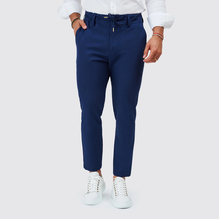 CALÇA COM CORDÃO SLIM FIT AZUL ROYAL ZOLF