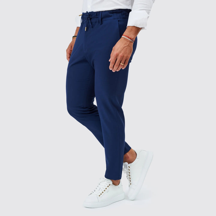 CALÇA COM CORDÃO SLIM FIT AZUL ROYAL ZOLF