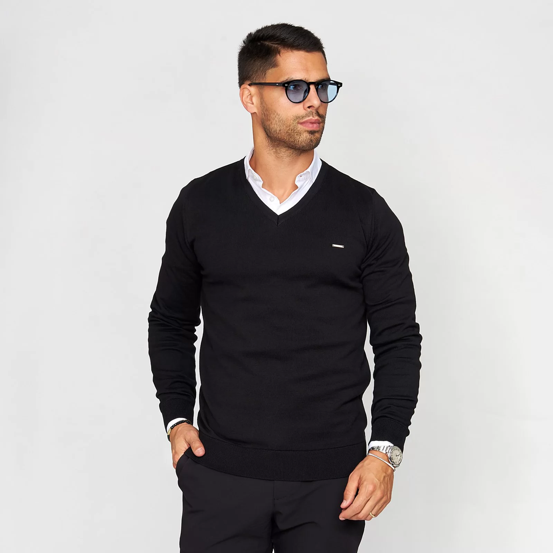CAMISOLA TRICOT DECOTE V PRETO ZOLF