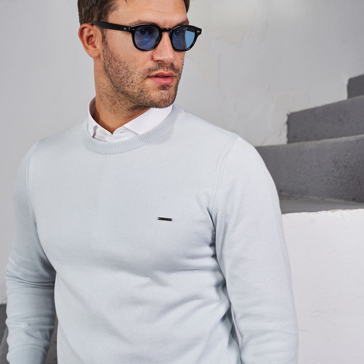 CAMISOLA TRICOT DECOTE REDONDO AZUL CLARO ZOLF