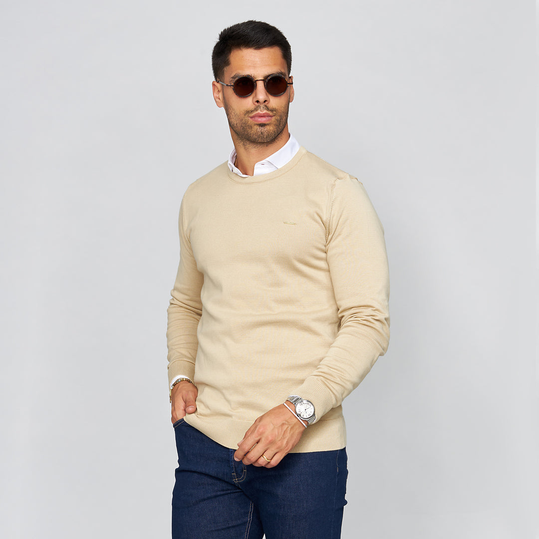 CAMISOLA TRICOT DECOTE REDONDO BEGE ZOLF