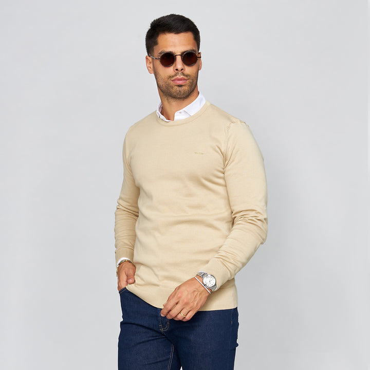 CAMISOLA TRICOT DECOTE REDONDO BEGE ZOLF
