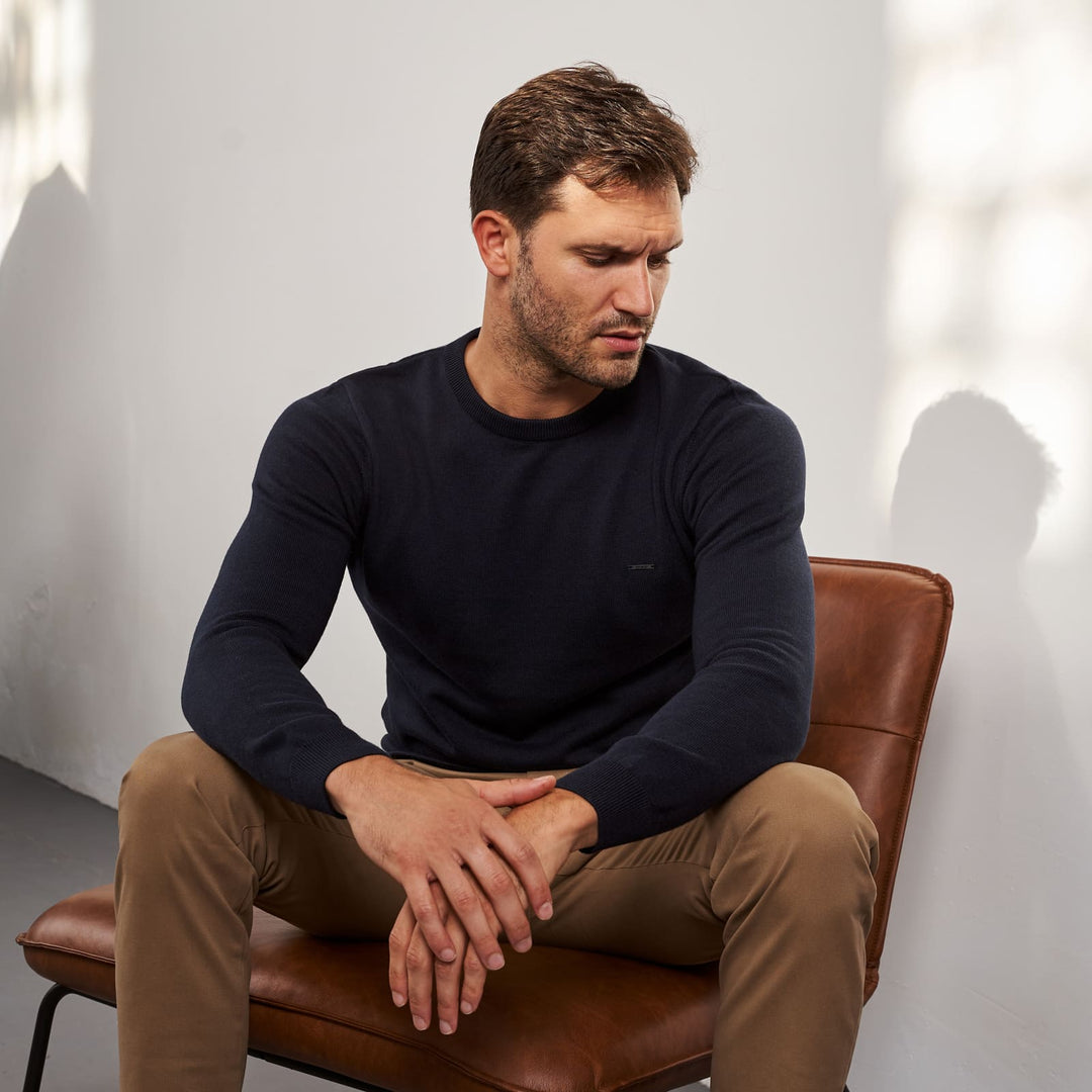 CAMISOLA TRICOT DECOTE REDONDO AZUL ZOLF